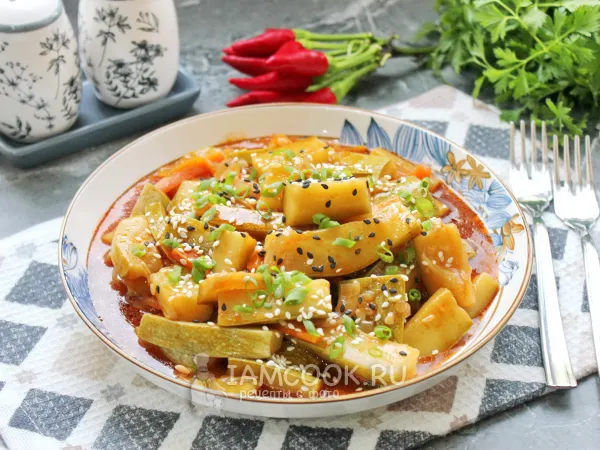 Фото блюда: Кабачки в кисло-сладком соусе по-китайски