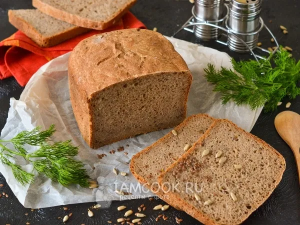 Фото блюда: Хлеб из цельносмолотой муки с семечками и семенами льна