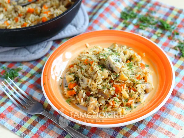 Фото блюда: Бурый рис с грибами