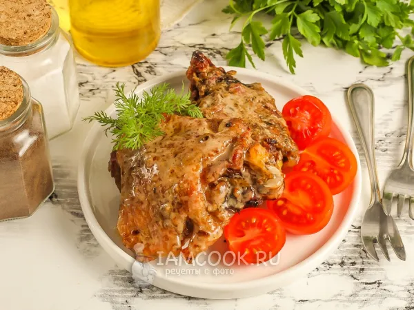 Фото блюда: Куриные бедра в горчично-медовом соусе в духовке