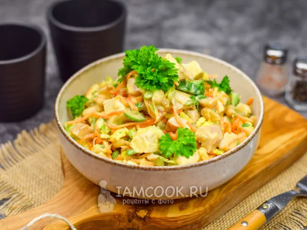 Фото блюда: Куриный салат с морковью по-корейски