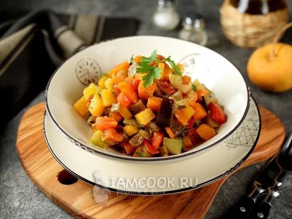 Фото блюда: Постное рагу с репой и бататом