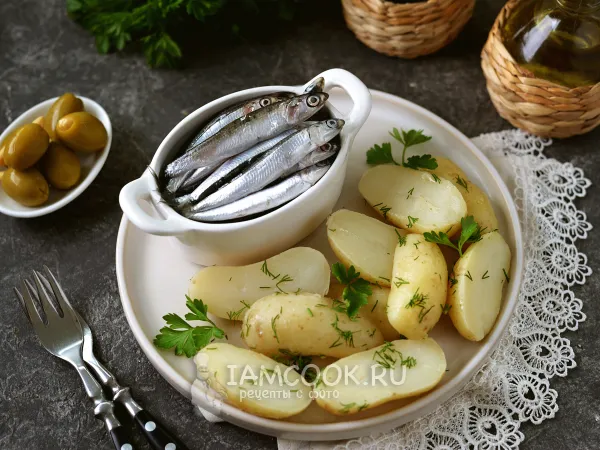 Фото блюда: Малосольная хамса (анчоус) в домашних условиях