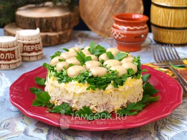 Фото блюда: Салат «Полянка» (классический рецепт)