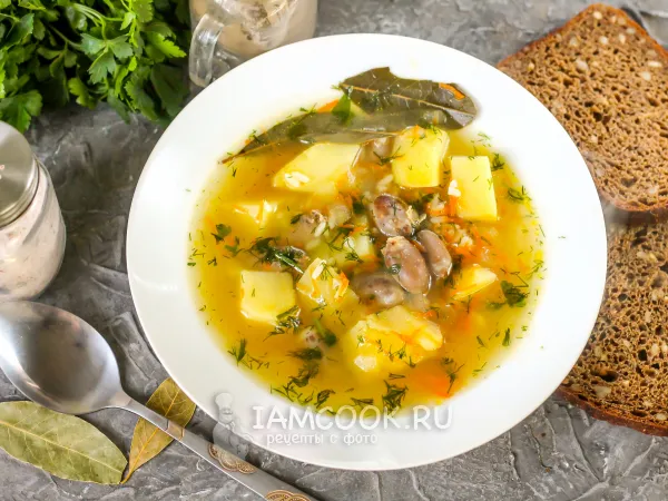 Фото блюда: Суп с куриными сердечками и рисом