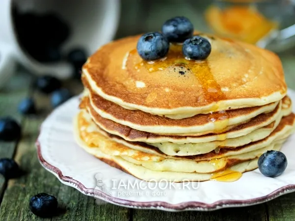 Фото блюда: Панкейки с голубикой
