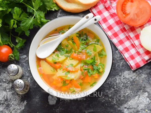 Фото блюда: Суп Юшка с кабачками