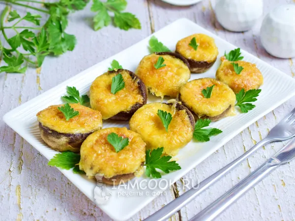 Фото блюда: Шампиньоны с сыром в духовке