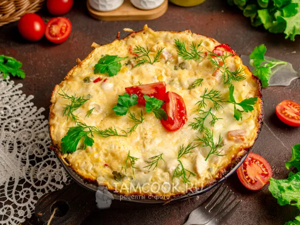 Фото блюда: Пицца на сковороде из лаваша с яйцом