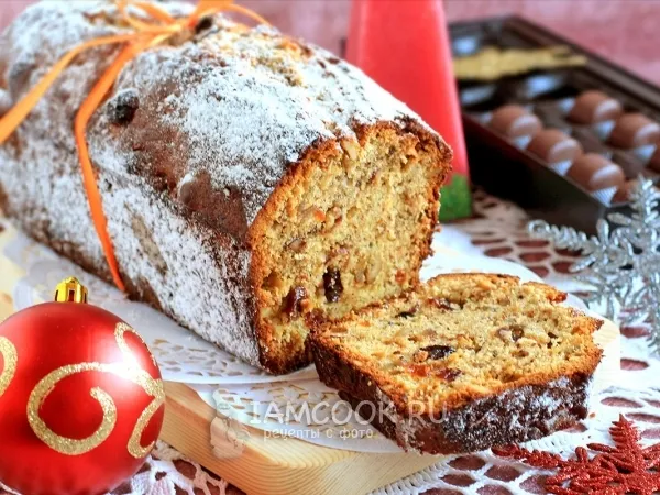 Фото блюда: Кекс рождественский с сухофруктами и орехами