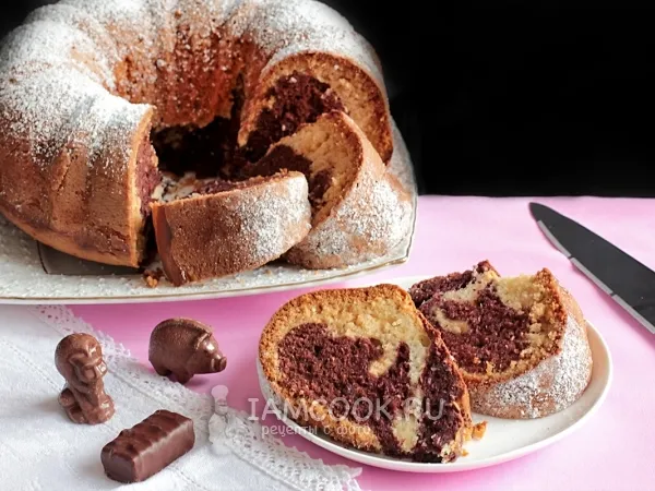 Фото блюда: Мраморный кекс на сливках