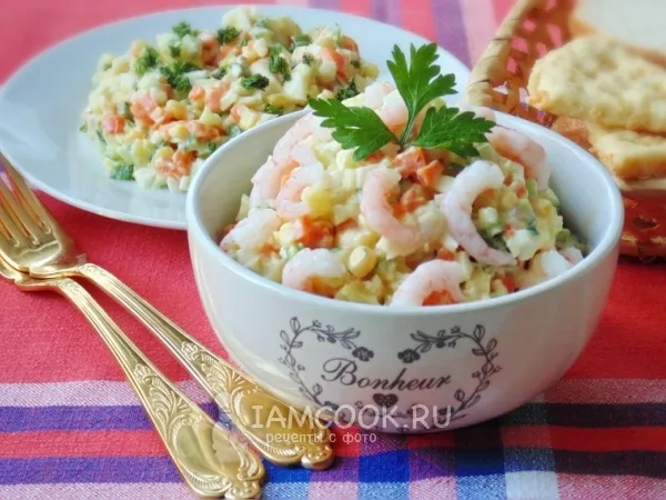 Фото блюда: Салат с креветками и картофелем