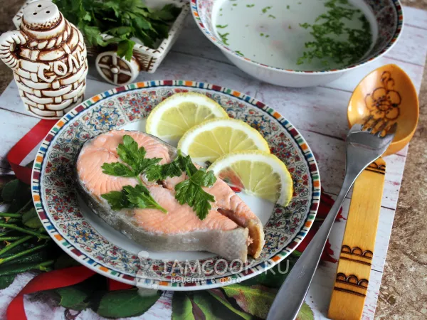 Фото блюда: Кижуч на пару в мультиварке