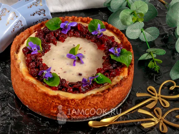 Фото блюда: Чизкейк с черной смородиной