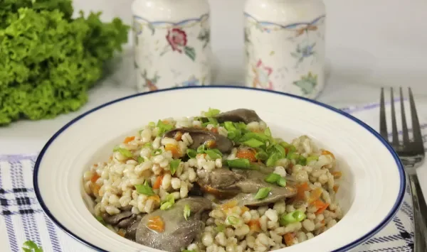 Фото блюда: Перловка с куриной печенью в мультиварке