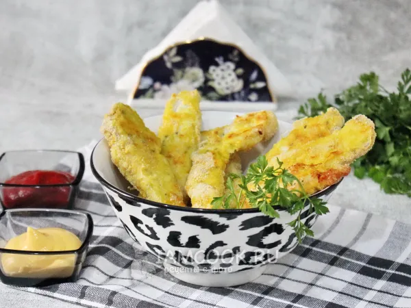 Фото блюда: Куриные стрипсы в духовке