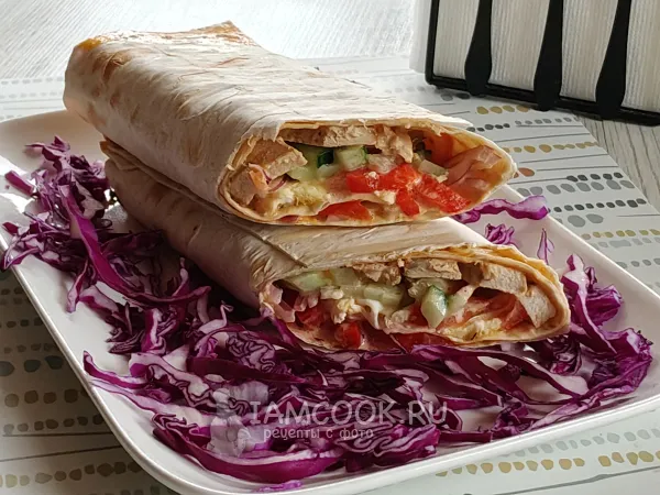 Фото блюда: Шаурма с яйцом и мясом