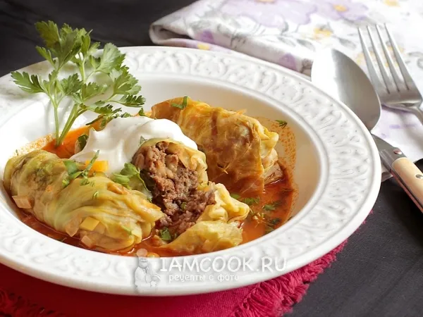 Фото блюда: Голубцы из молодой капусты с перловкой