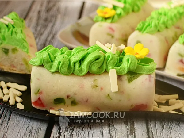 Фото блюда: Десерт «Битое стекло» со сметаной