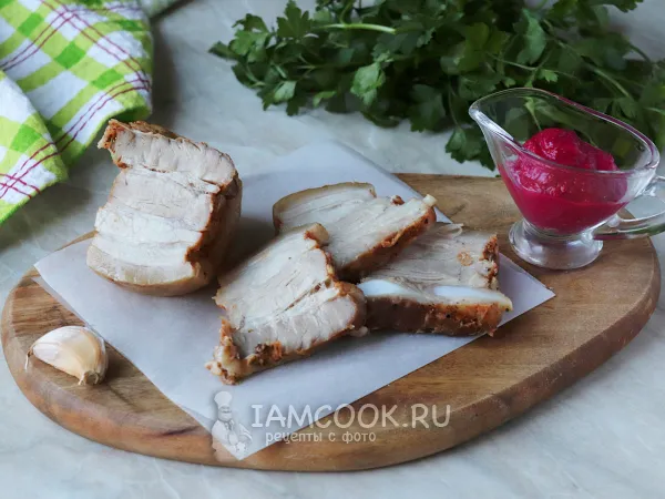 Фото блюда: Вареная свиная грудинка в пакете
