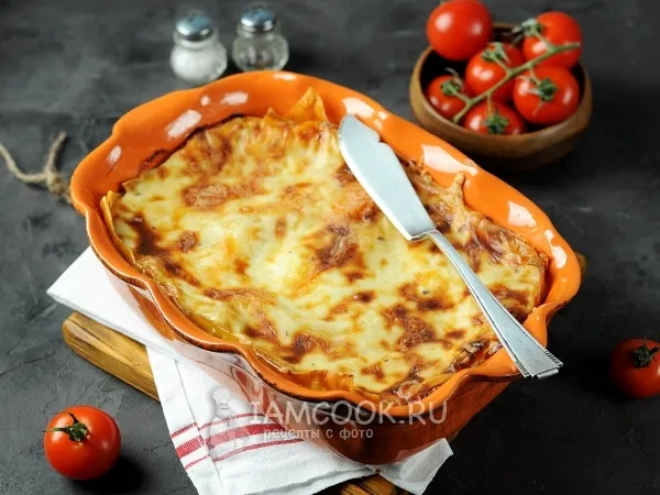 Фото блюда: Лазанья с грибами и сыром