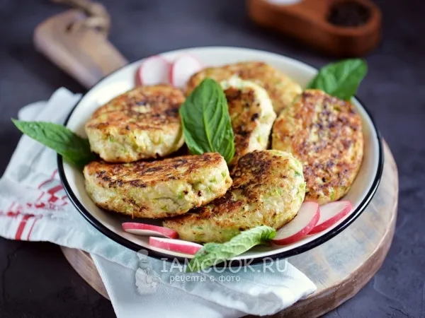 Фото блюда: Котлеты из кабачков с картофелем и курицей