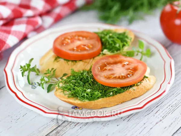 Фото блюда: Бутерброды с укропом