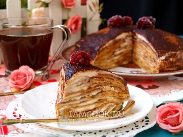 Фото блюда: Блинный торт тирамису