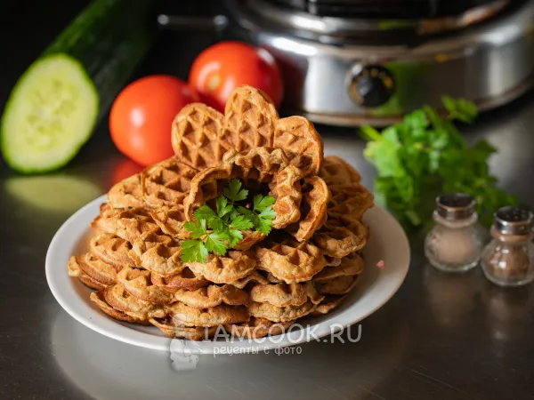 Фото блюда: Вафли из печени в вафельнице