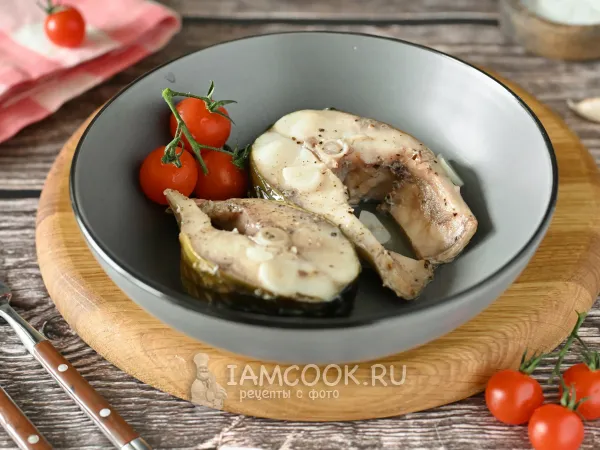 Фото блюда: Тушеная кефаль (на сковороде)