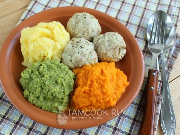 Фото блюда: Цветное пюре из овощей