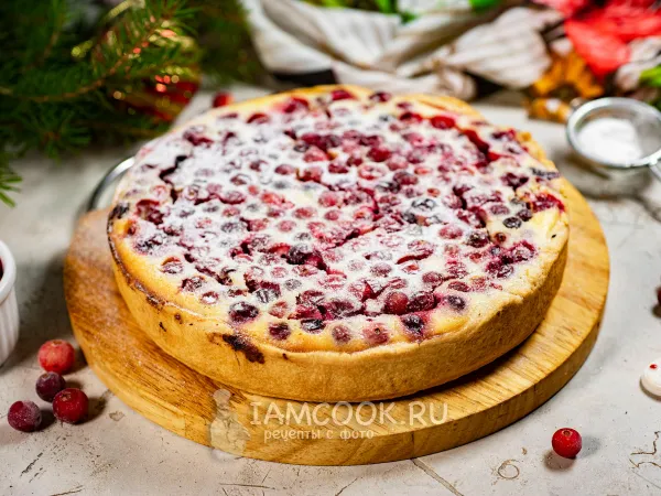 Фото блюда: Пирог с клюквой и творогом