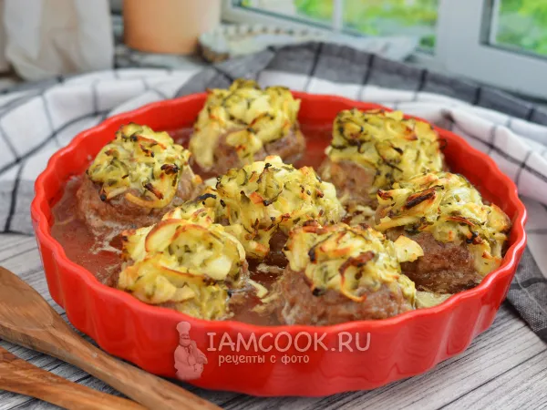 Фото блюда: Стожки из фарша под шубой в духовке