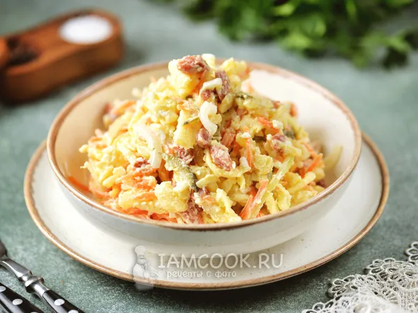 Фото блюда: Салат «Охотничий» с корейской морковью