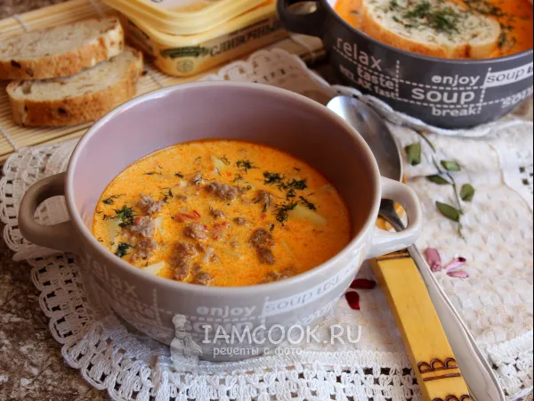 Фото блюда: Чизбургер-суп с фаршем