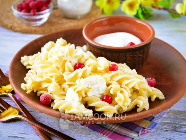 Фото блюда: Сладкие макароны с яйцом