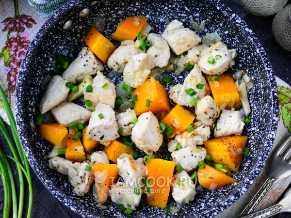 Фото блюда: Жареная тыква с курицей