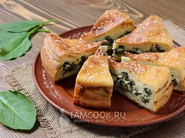 Фото блюда: Заливной пирог со шпинатом
