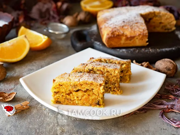 Фото блюда: Морковный кекс с грецкими орехами и апельсином