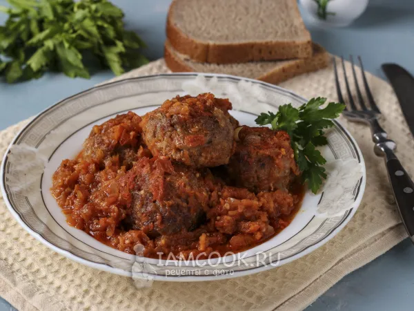 Фото блюда: Тефтели в овощной подливе