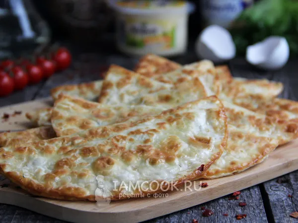 Фото блюда: Чебуреки из лаваша с сыром на сковороде