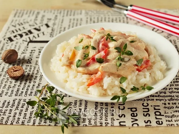 Фото блюда: Фрикасе из курицы с овощами