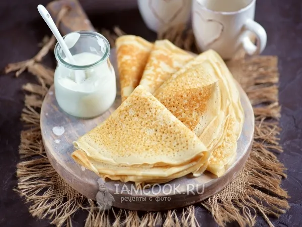 Фото блюда: Тонкие блины на ряженке (с дырочками)