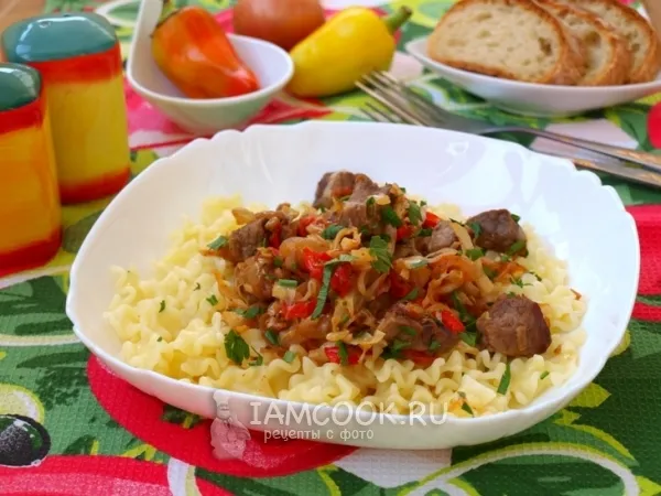 Фото блюда: Жареная свинина с овощами