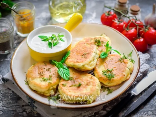 Фото блюда: Оладьи на майонезе (с зеленью)