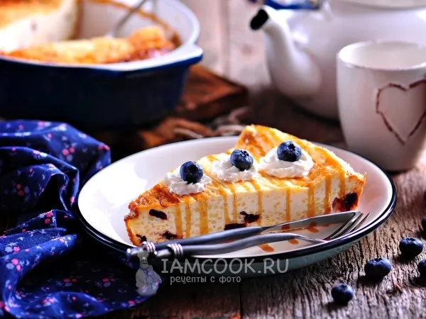 Фото блюда: Творожная запеканка с клюквой и кускусом