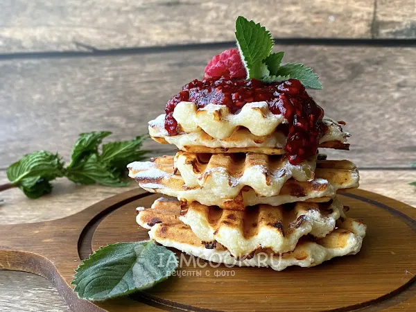 Фото блюда: Творожные вафли на гриле (электрогриле)