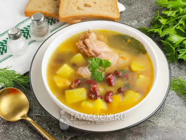 Фото блюда: Куриный суп с красной фасолью (сухой)