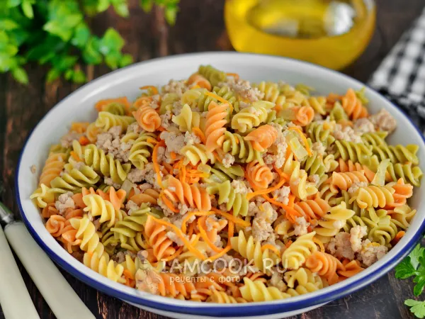 Фото блюда: Макароны по-флотски со свиным фаршем