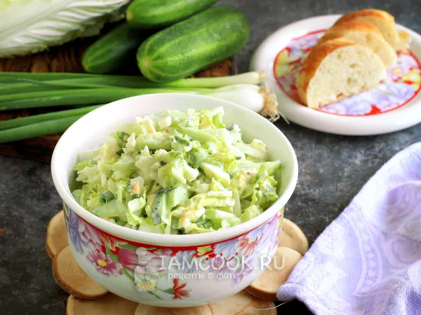 Фото блюда: Салат из пекинской капусты с яйцом и огурцом